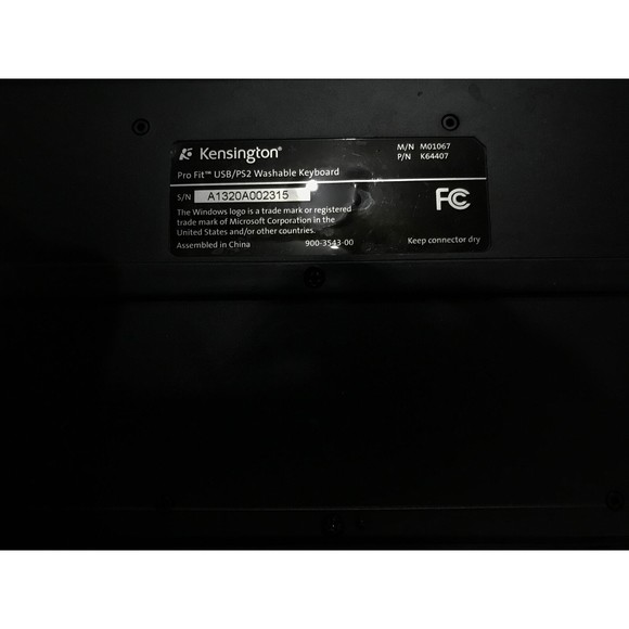 Kensington Pro Fit USB Washable Keyboard Clean USED Works ~Ships Same Day~ - Picture 9 of 11